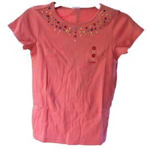 NEW 2005 Gymboree Sugar & Spice Pink Shirt sz 10 Sequin Sprinkles Neckline Tee